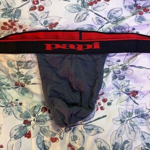 Papi XL Gray/Red Thong